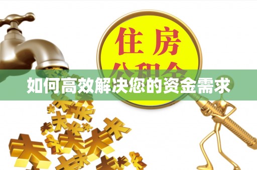 坡头如何高效解决您的资金需求